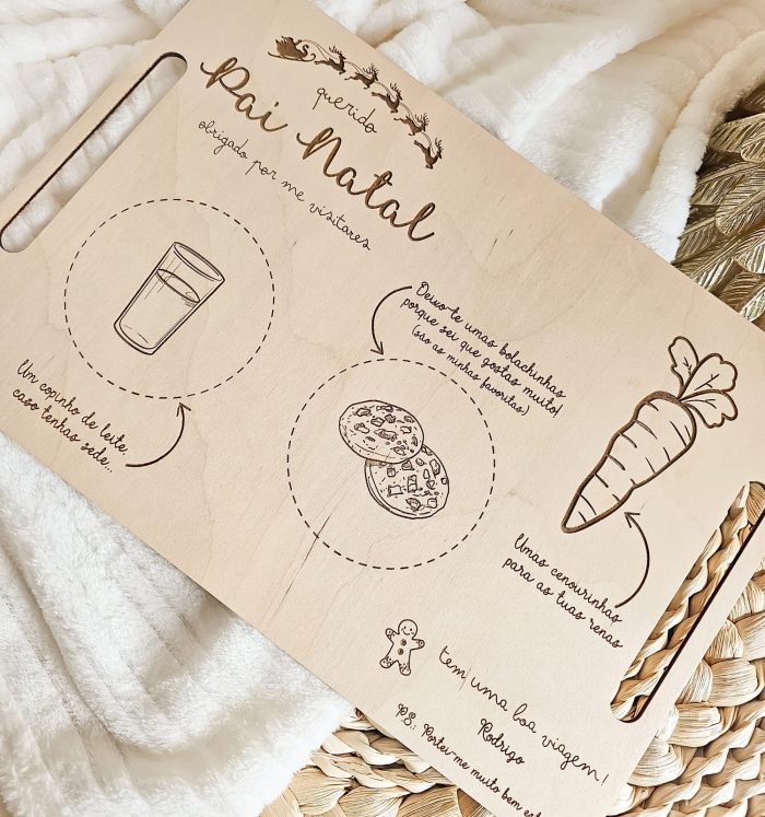 Tabuleiro de Natal Personalizado - Para o Pai Natal e Renas