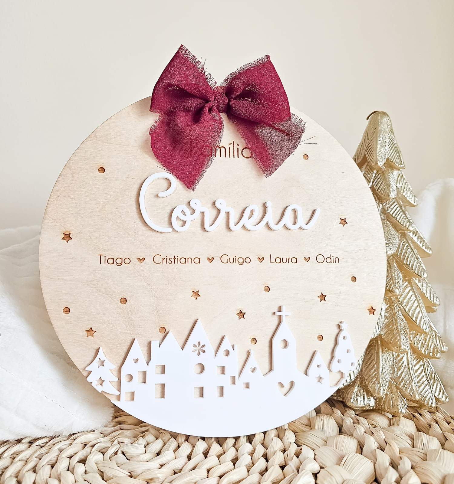 Placa de Família Personalizada de Natal Placa de Família Personalizada de Natal