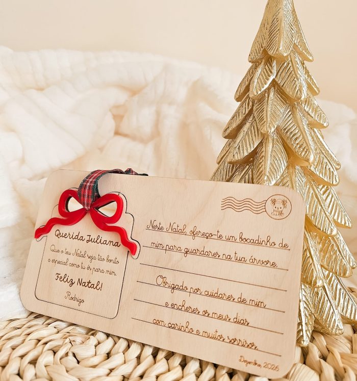 Postal com Ornamento de Natal para Equipa Educativa