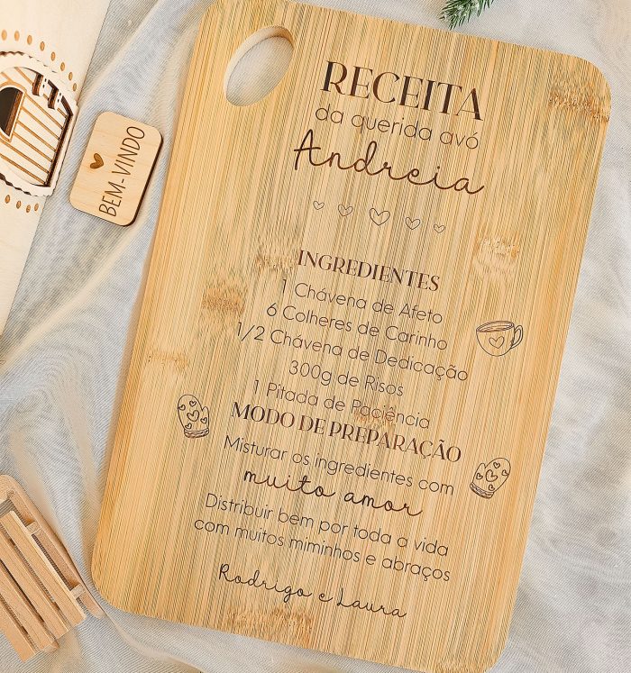 Tábua de Cozinha Personalizada - Tema Receita
