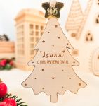 Ornamento O Meu Primeiro Natal - Forma Árvore e Nome - PIPÁPÁ - Amor em Madeira Ornamento O Meu Primeiro Natal - Forma Árvore e Nome