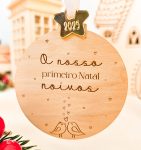 Bola de natal "O nosso primeiro Natal Noivos"