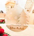 Bola "Feliz Natal" com Acrílico Fosco
