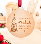 Bola de Natal com Gnomo e frase