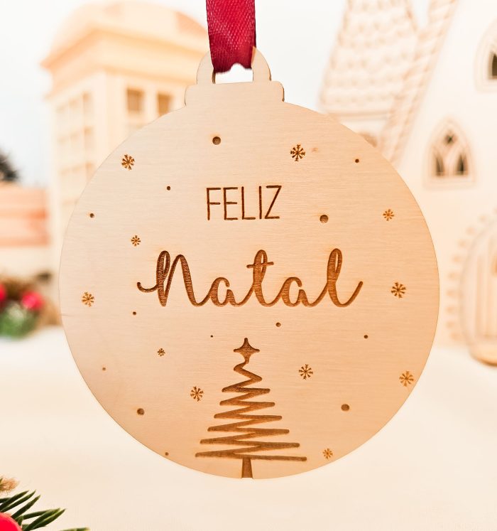 Bola de Natal "Feliz Natal" para Árvore de Natal
