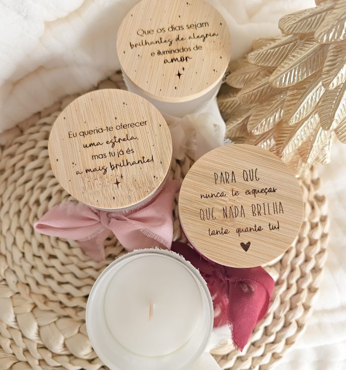 Vela Aromática Texto Natal Personalizado