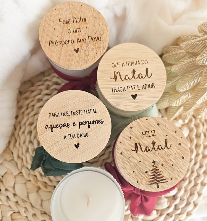 Vela Aromática Texto Natal Personalizado