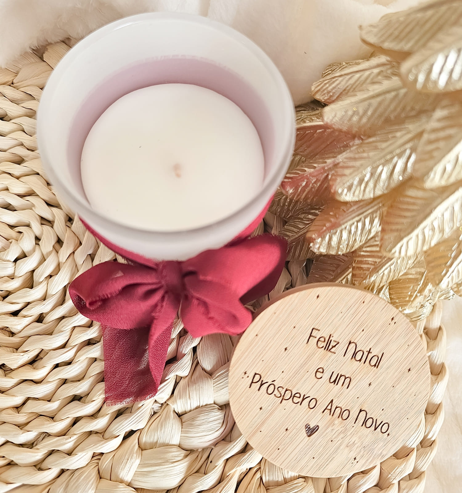 Vela Aromática Texto Natal Personalizado