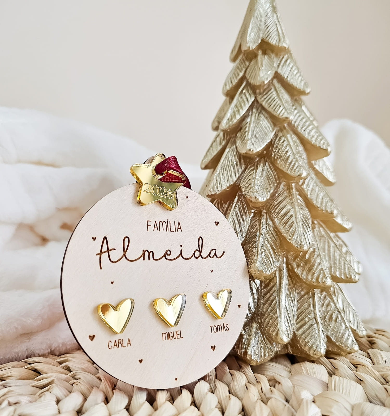 Bola de Natal "O nosso primeiro Natal" personalizada Bola de Natal "O nosso primeiro Natal" personalizada