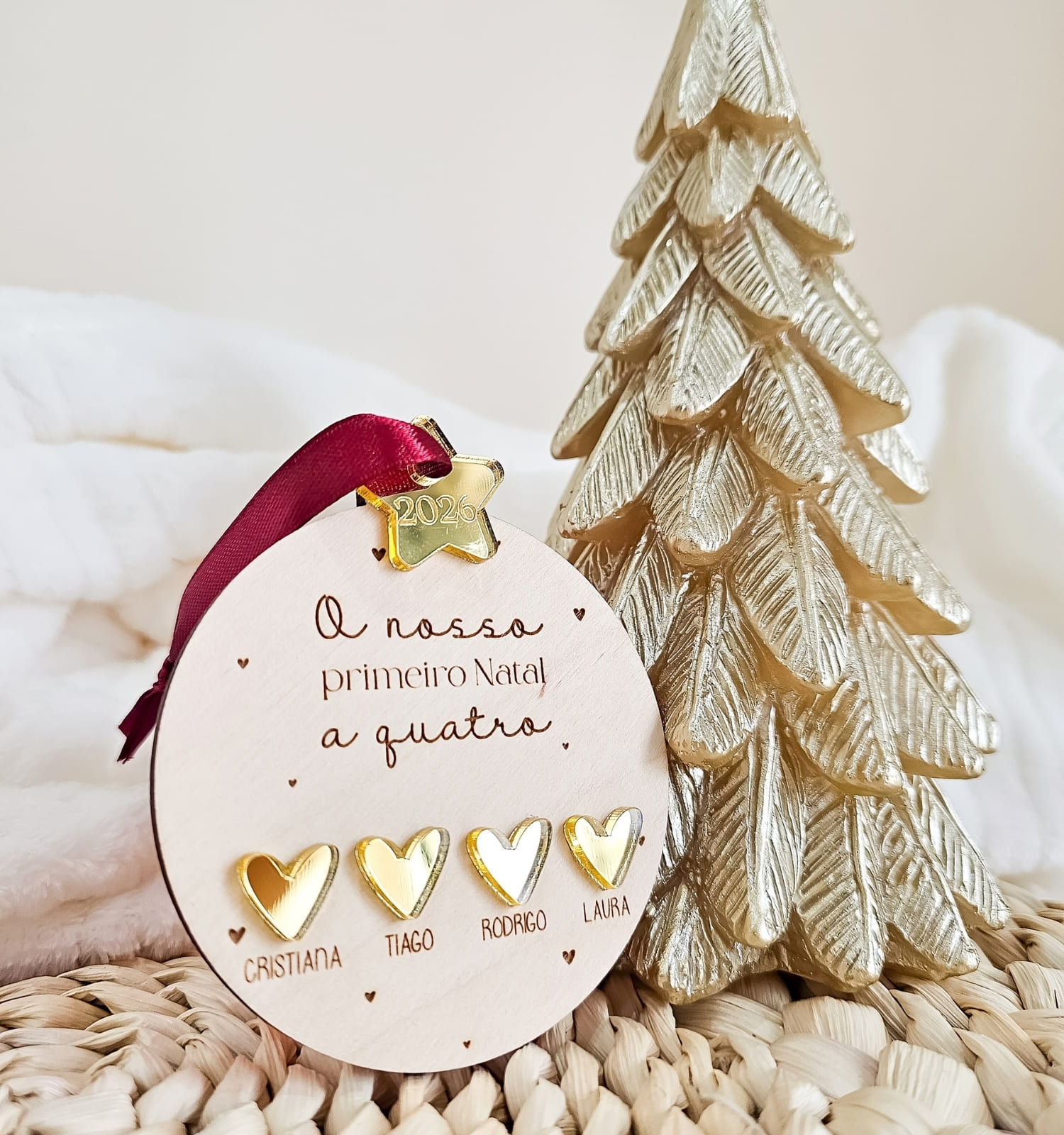 Bola de Natal "O nosso primeiro Natal" personalizada Bola de Natal "O nosso primeiro Natal" personalizada