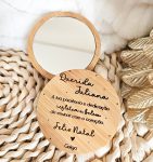 Espelho de Bolso em Madeira Personalizável