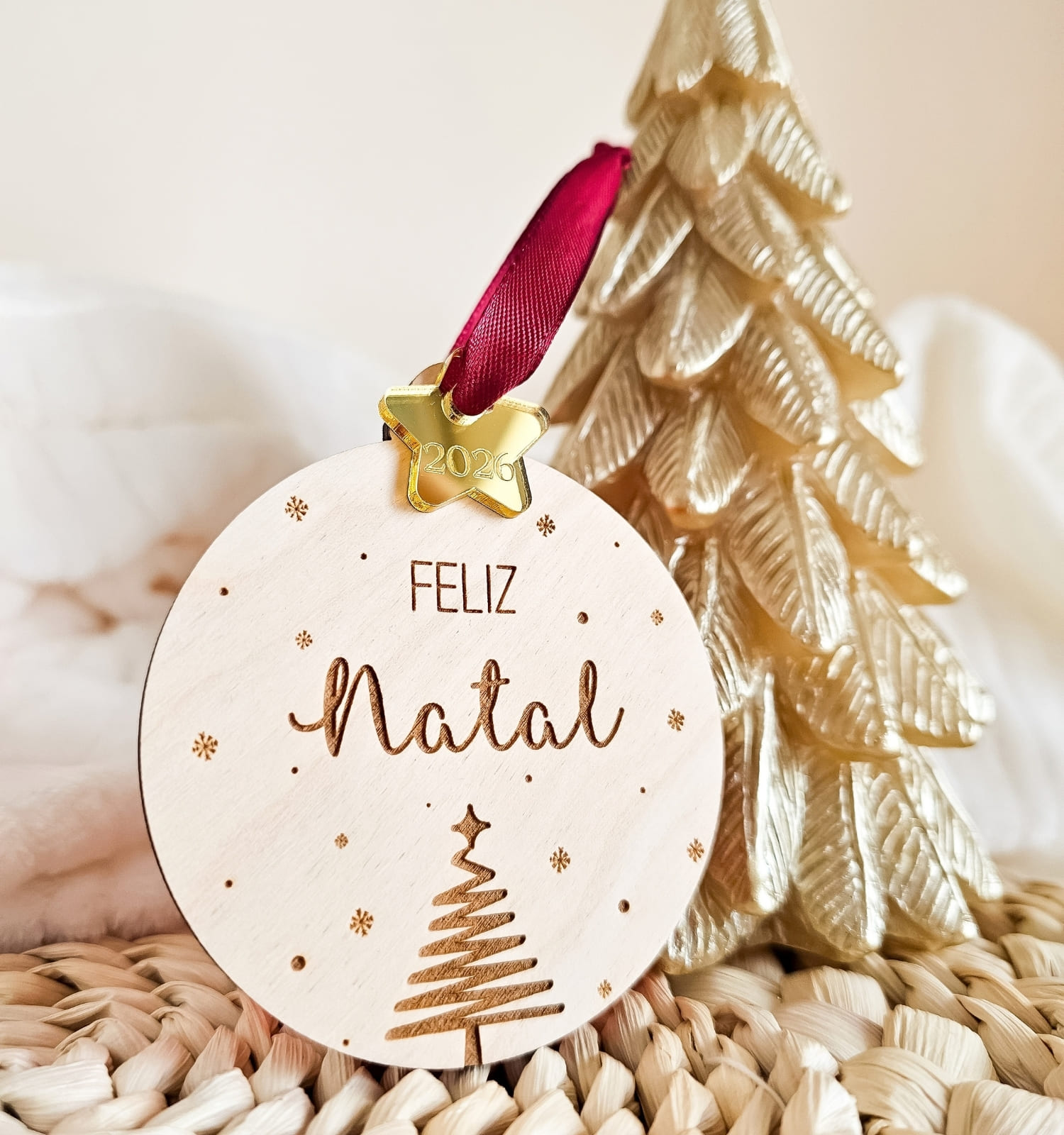 Bola de Natal "Feliz Natal" para Árvore de Natal Bola de Natal "Feliz Natal" para Árvore de Natal