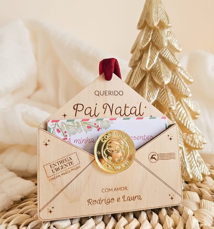 Ornamento "Carta ao Pai Natal" para árvore de Natal
