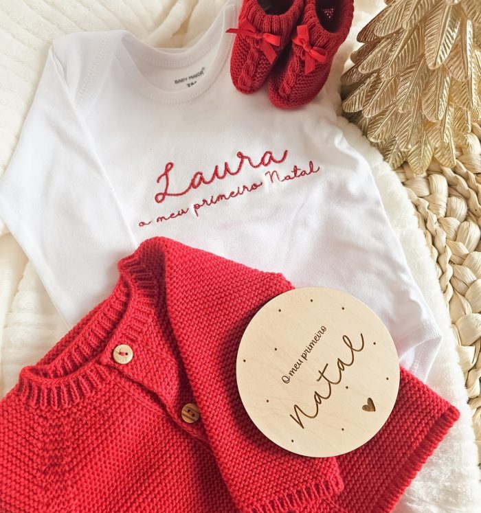 Conjunto "O Meu Primeiro Natal" Personalizado