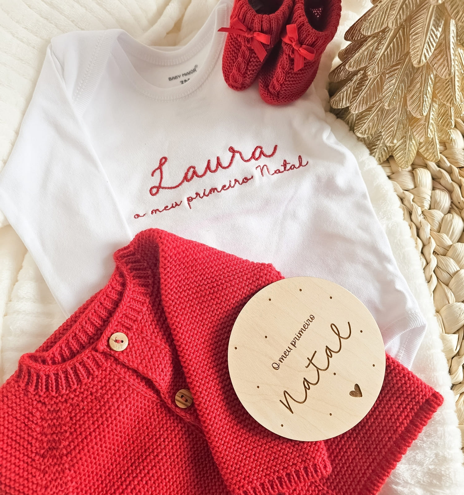 Conjunto "O Meu Primeiro Natal" Personalizado Conjunto "O Meu Primeiro Natal" Personalizado