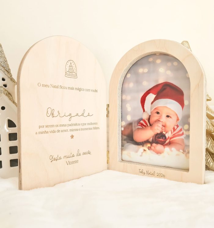 Moldura Livro de Natal em Madeira - Estrela