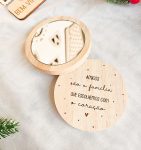 Espelho de Bolso em Madeira com Frase Personalizada