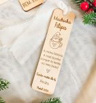 Marcador de Livro Personalizado em Madeira Natal