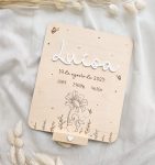 Placa de Nascimento Personalizada em Madeira