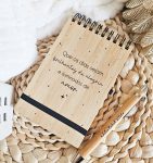 Bloco de Notas com Caneta em Bambu com Mensagem