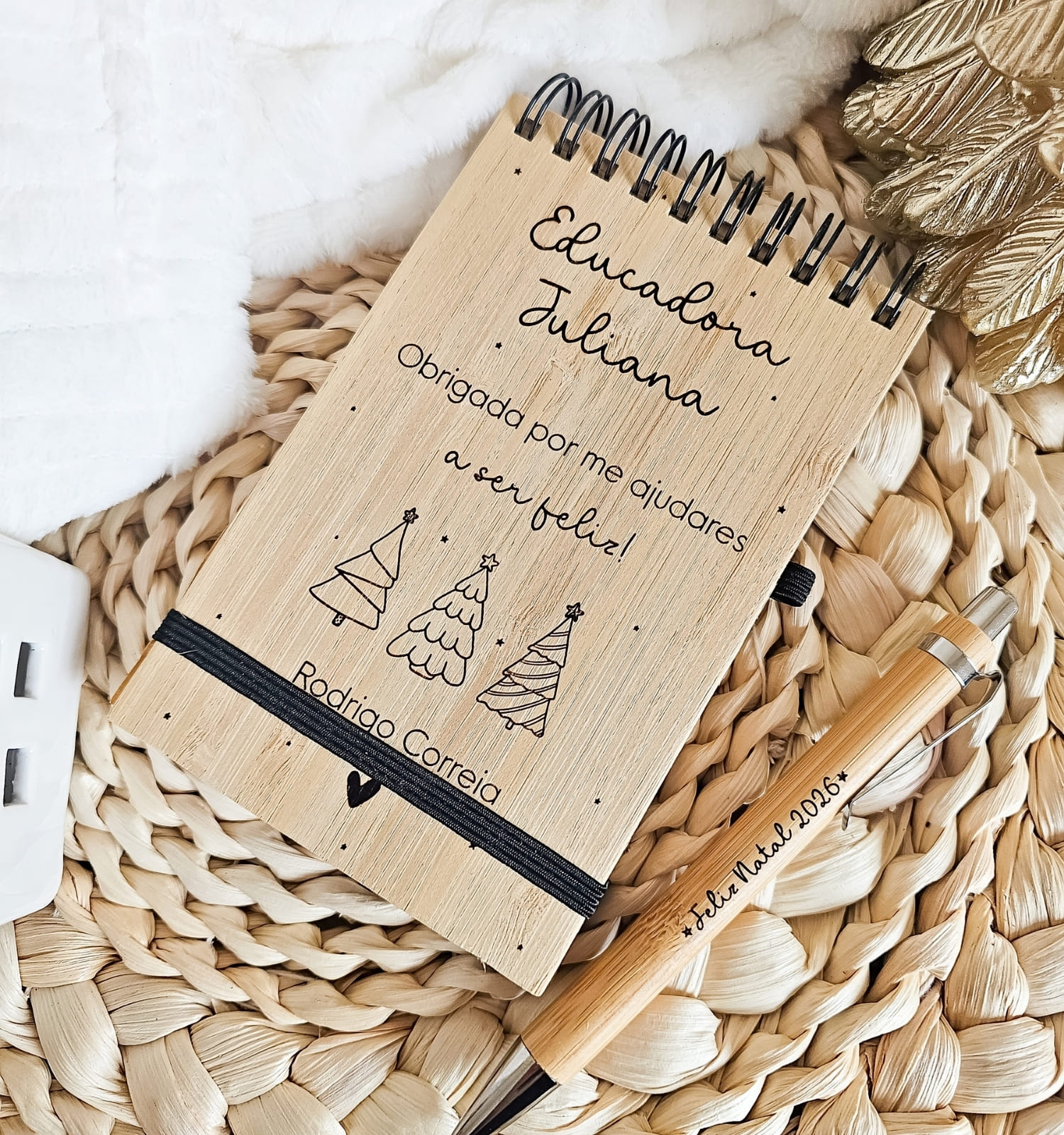 Bloco de Notas com Caneta em Bambu – Educadora Bloco de Notas com Caneta em Bambu – Educadora