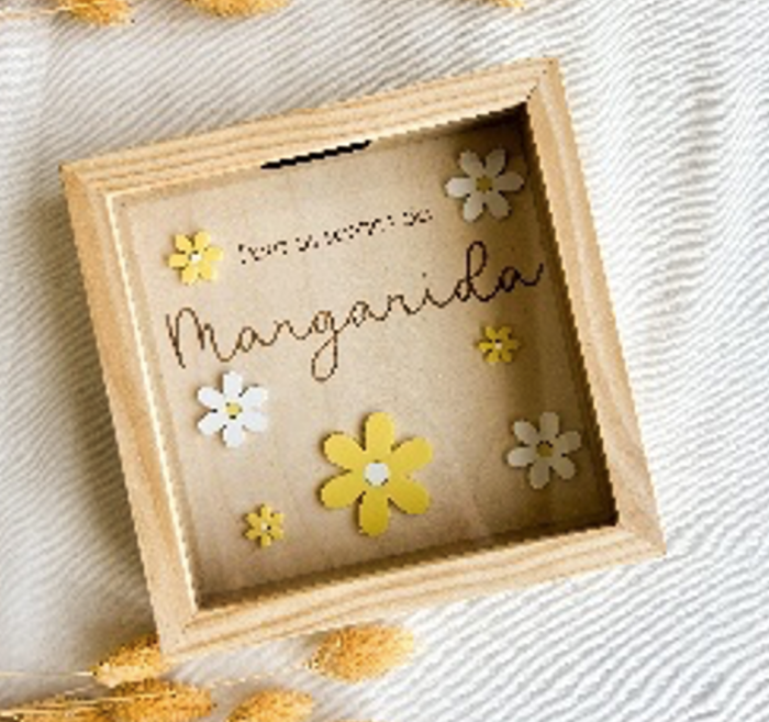 Mealheiro Personalizado em Madeira - Flores