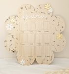 Quadro 1.º Ano com Formato Flor - Branco e Dourado
