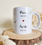 Caneca personalizada pai e avô com datas e fotografia