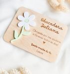 Íman personalizado para educadora com flor em acrílico