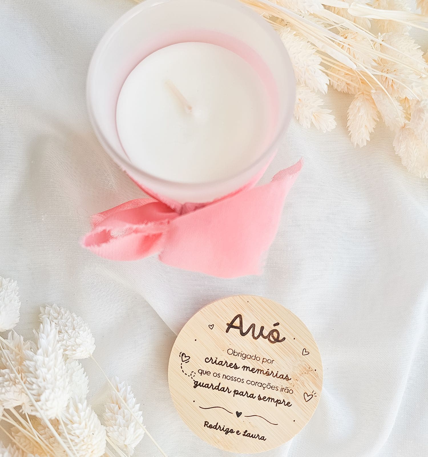 Vela Personalizada para Avó | Presente Dia dos Avós - PIPÁPÁ - Amor em Madeira Vela Personalizada para Avó