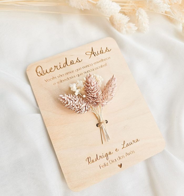 Íman Personalizado “Queridos Avós” com Raminho Seco