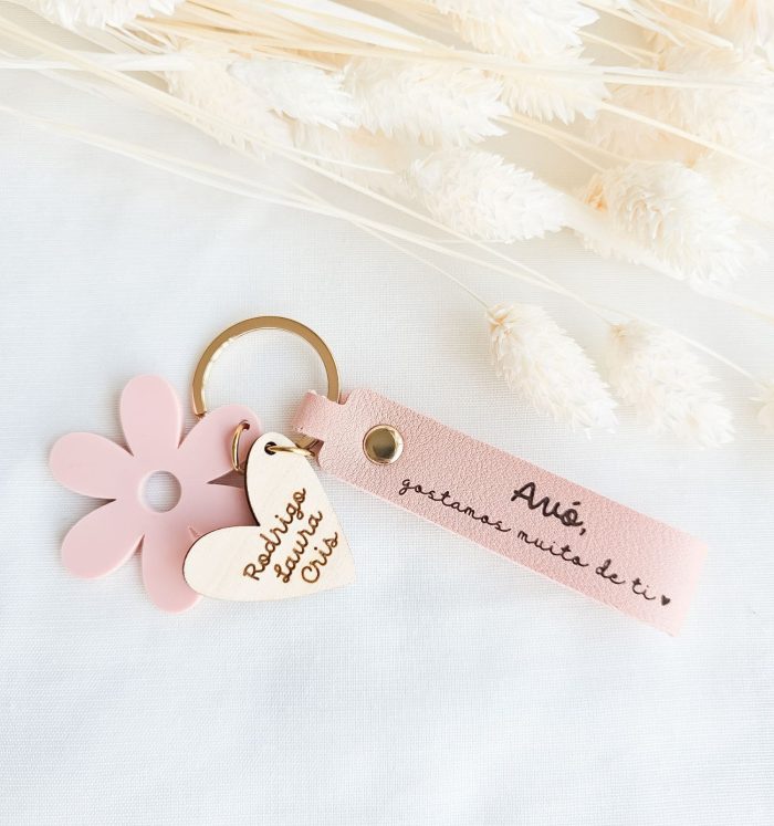 Porta-chaves Personalizado – Coração e Flor