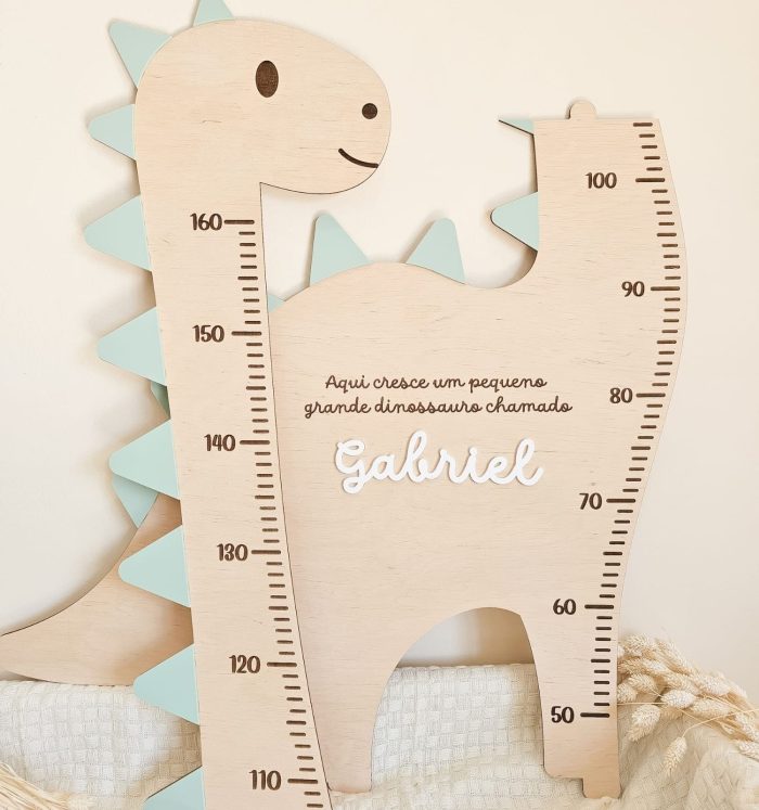 Régua de Crescimento Dinossauro Personalizada