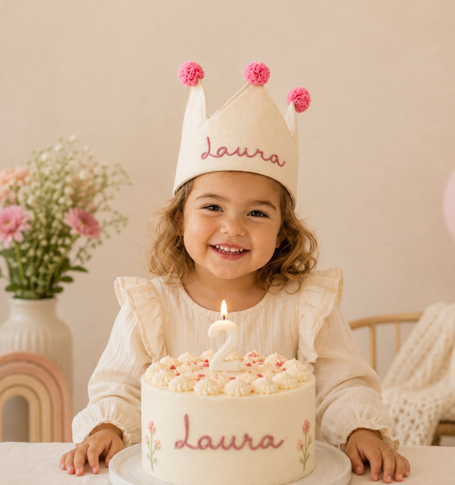 coroa-personalizada-nome-algodao - PIPÁPÁ - Amor em Madeira coroa-personalizada-nome-algodao