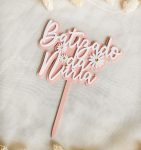 topper-bolo-batizado-flores-personalizado - PIPÁPÁ - Amor em Madeira topper-bolo-batizado-flores-personalizado